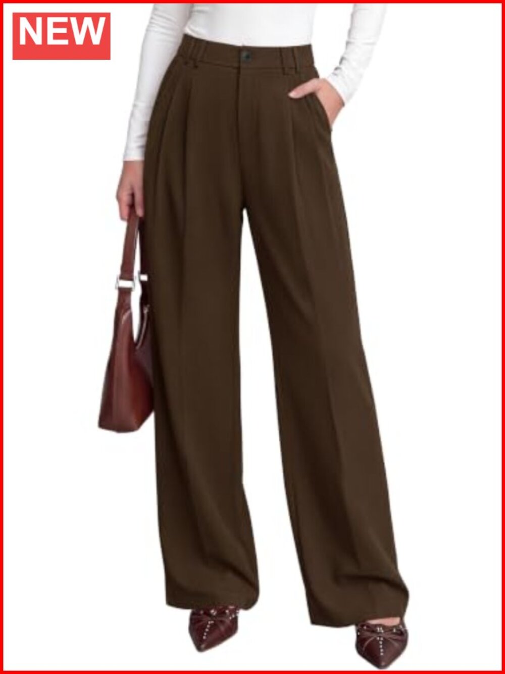 PRETTYGARDEN Women's Pleated Wide Leg Trousers High Waist Palazzo Pants